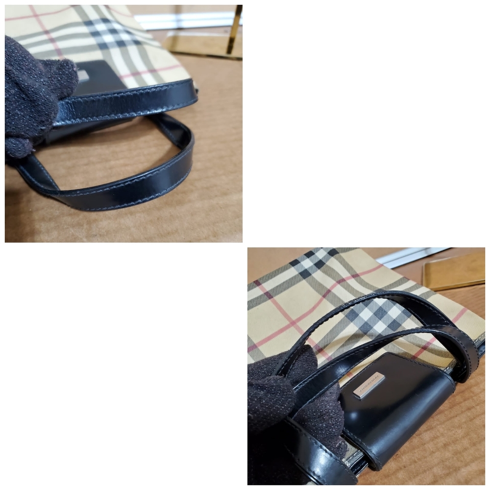 BURBERRY Haymarket Check Top Handle Tote Bag - Picture 8 of 11